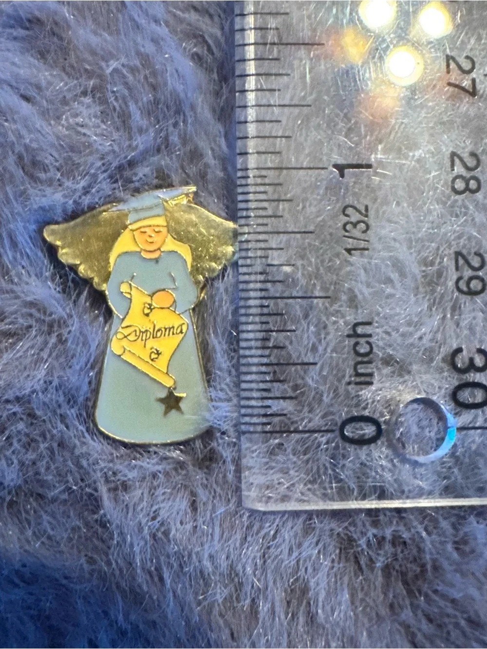 Graduation Gold Tone Angel Pin Vintage Grad Gift Memorial‎ Gift